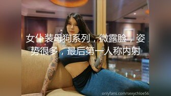 女仆装母狗系列，微露脸，姿势很多，最后第一人称内射